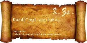 Kozányi Zselyke névjegykártya